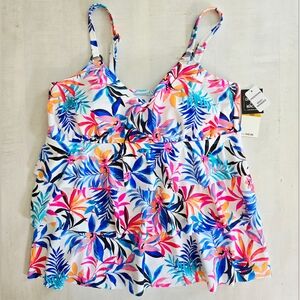 ISLAND ESCAPE Women's Floral Tankini Swimsuit 16W NWT